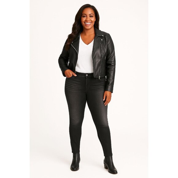 LUCKY BRAND New Women Jeans Ava Mid Rise Skinny in Black size 12/31 - Picture 1 of 15